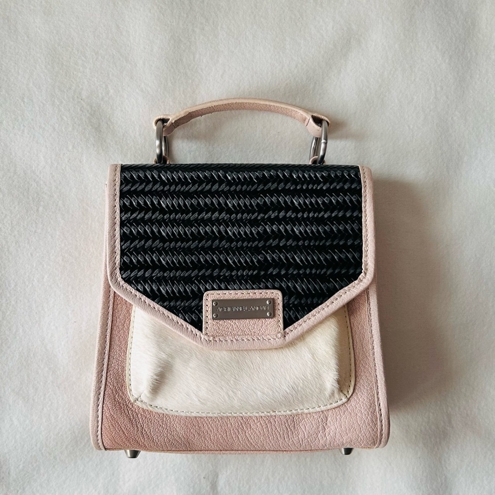Adrianne Landau lamb skin/ calf skin Leather crossbody bag